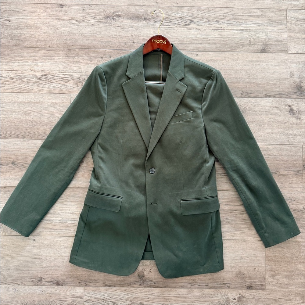 Banana Republic Olive Green Single-Breasted Suit - 40L / 31”x32” pants